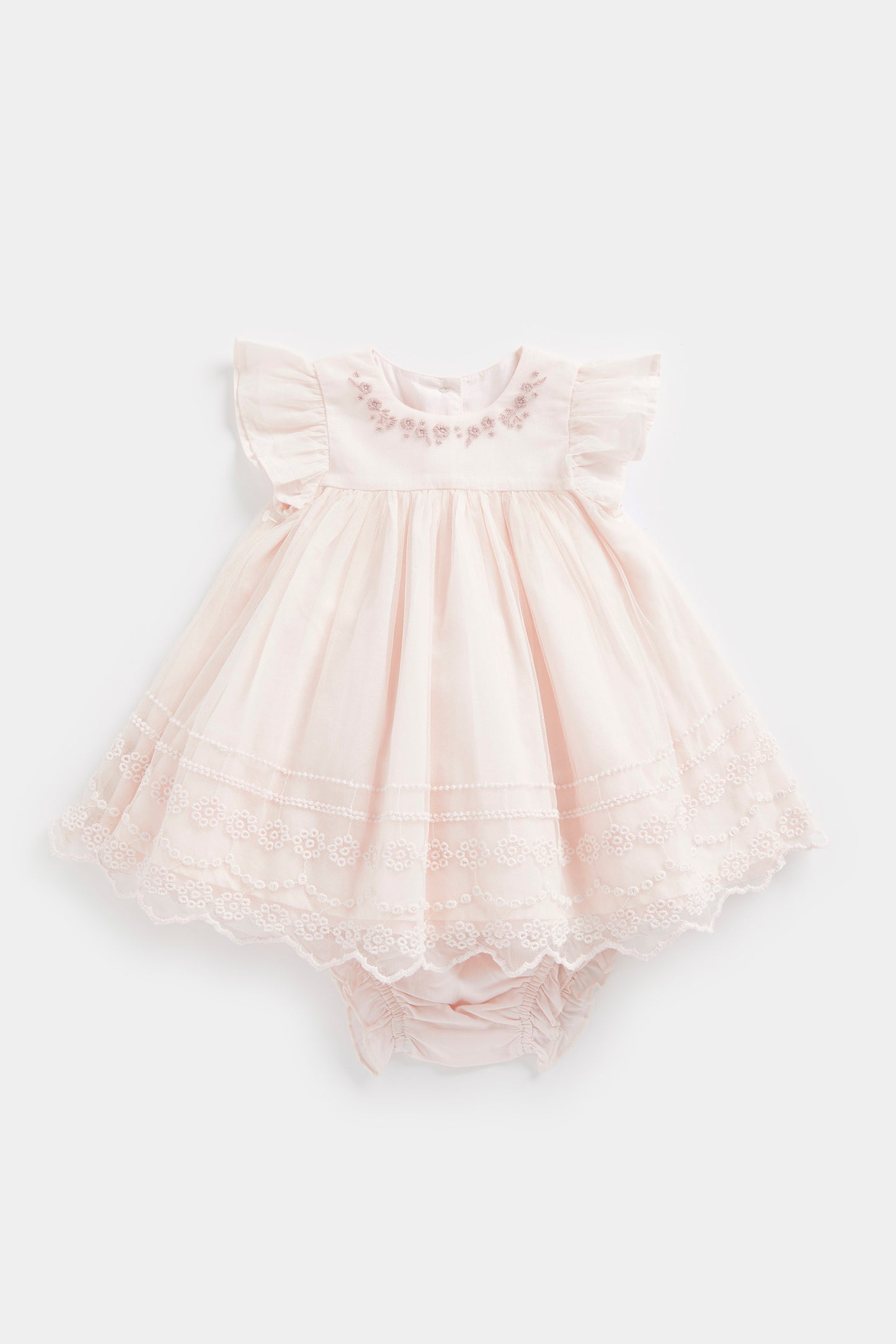 Newborn Girls Spring Blossom Pink Occasion Dress & Knicker