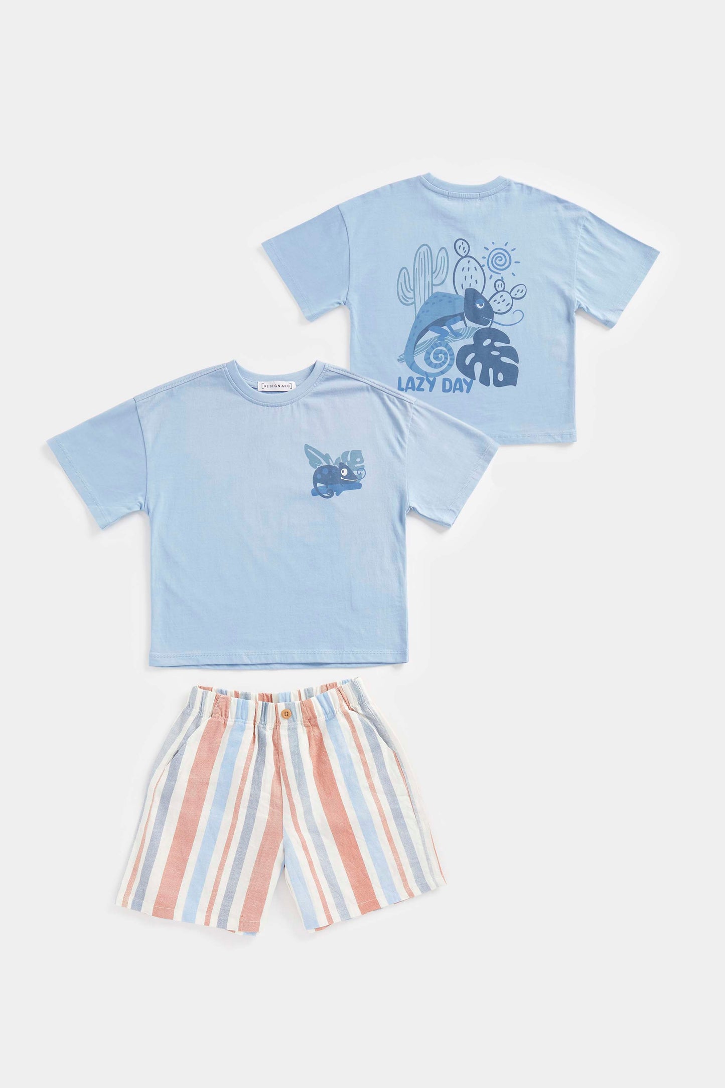Mini Boys Desert Trails Tee & Woven Stripe Short