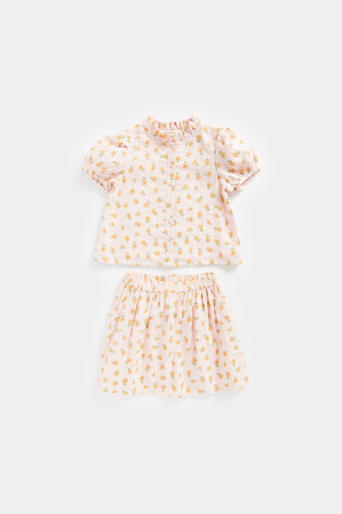 Floral Blouse and Skirt Set