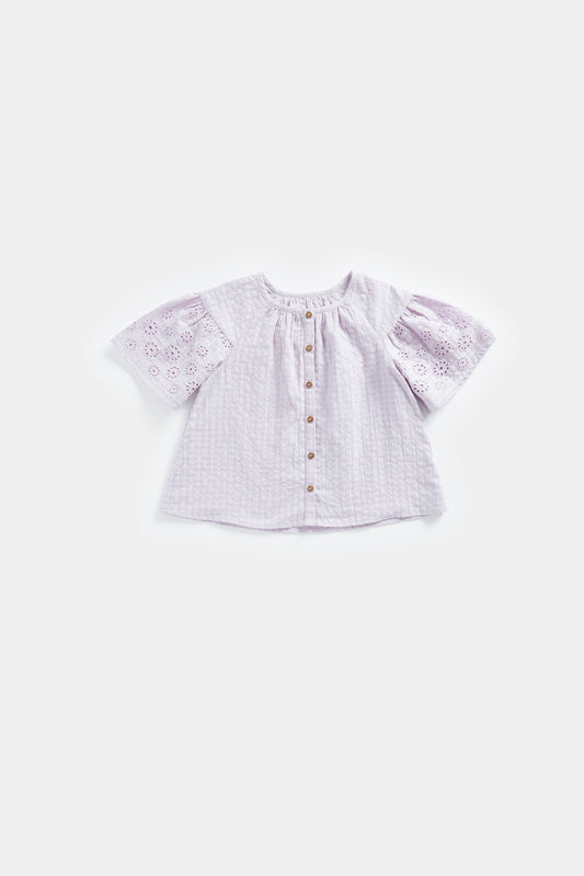 Lilac Broderie Blouse