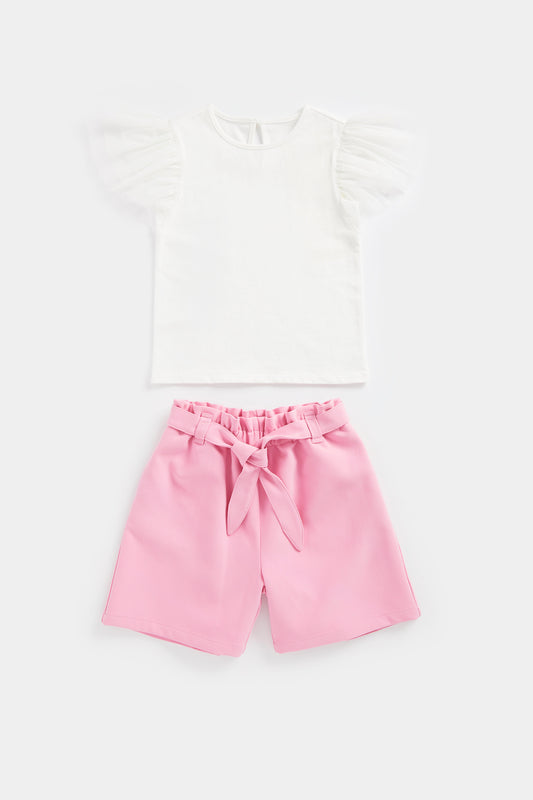 Pink Shorts and T-Shirt Set