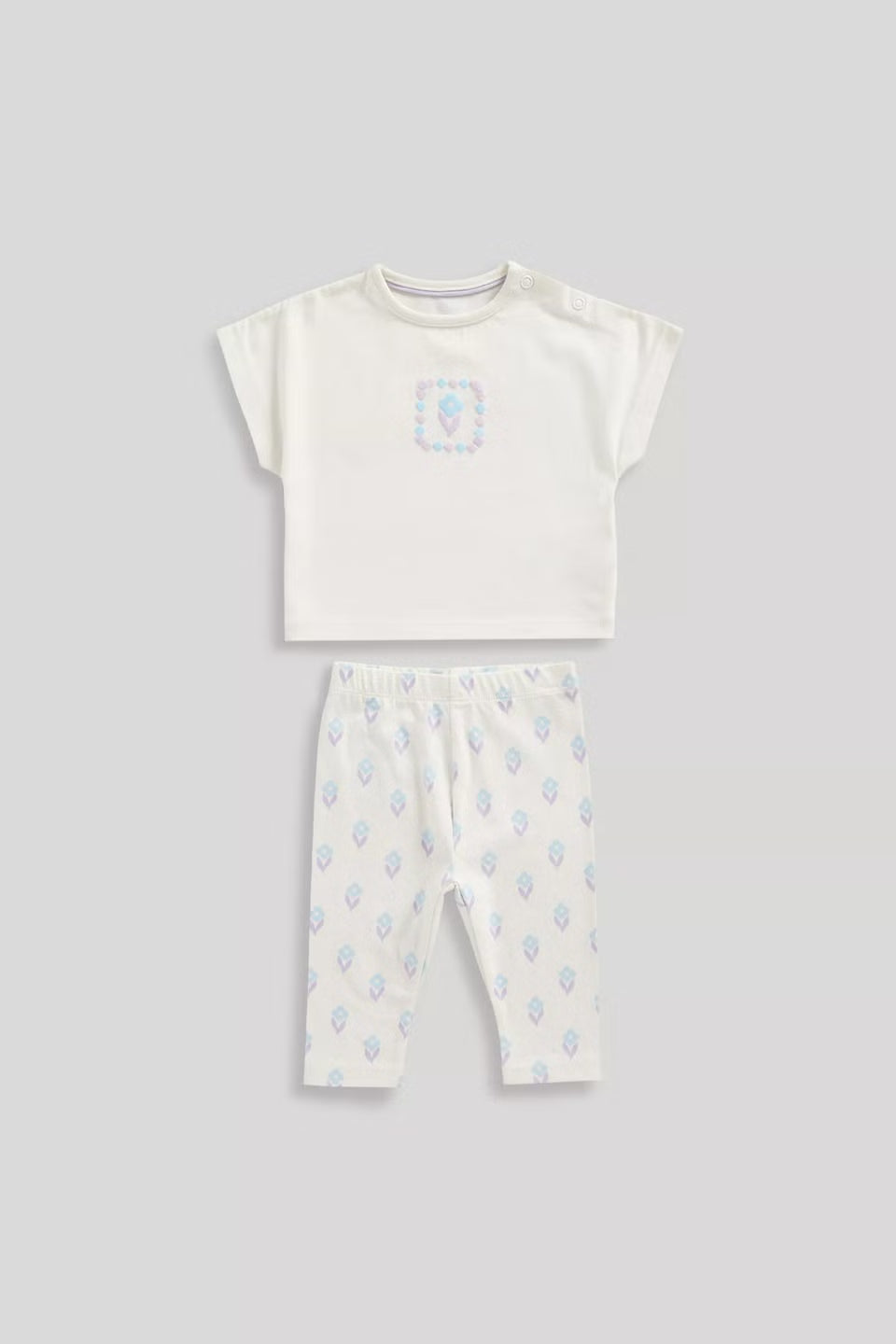 Newborn Girl Patchwork Floral Top And Legging Set