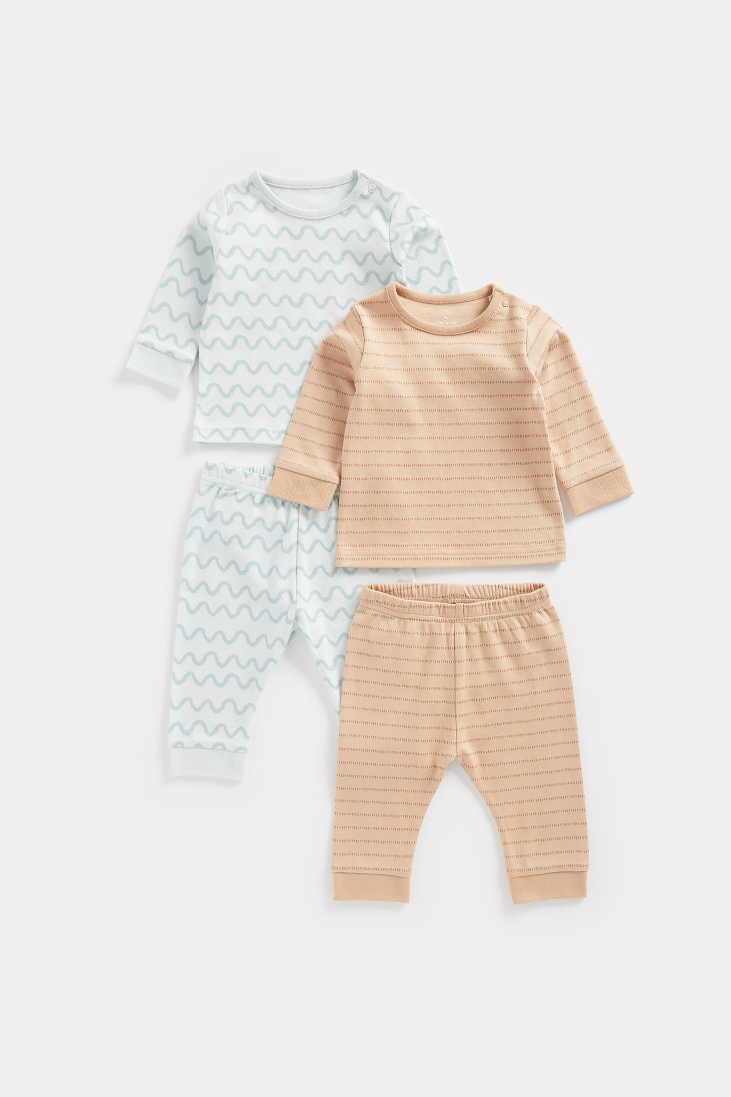 2 Pack Wave Baby Pyjamas