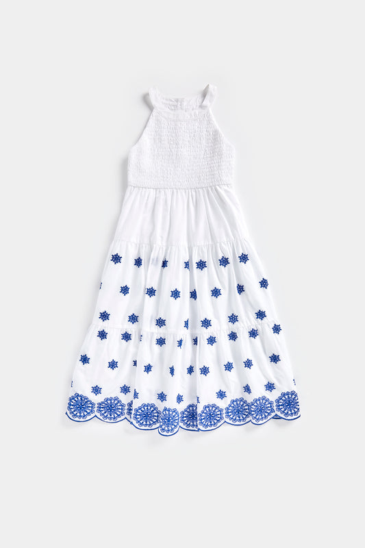 White Embroidered Maxi Dress