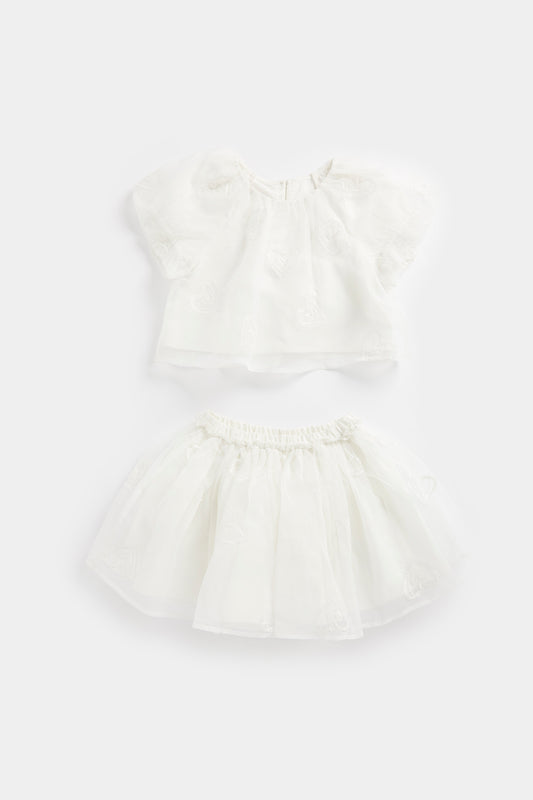 Embroidered Top and Shorts Set