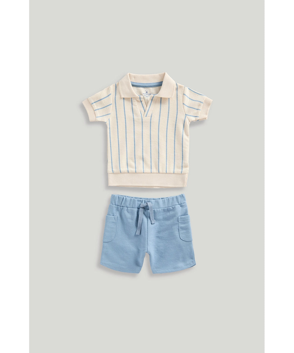Newborn Boys On Safari Polo & Short Set