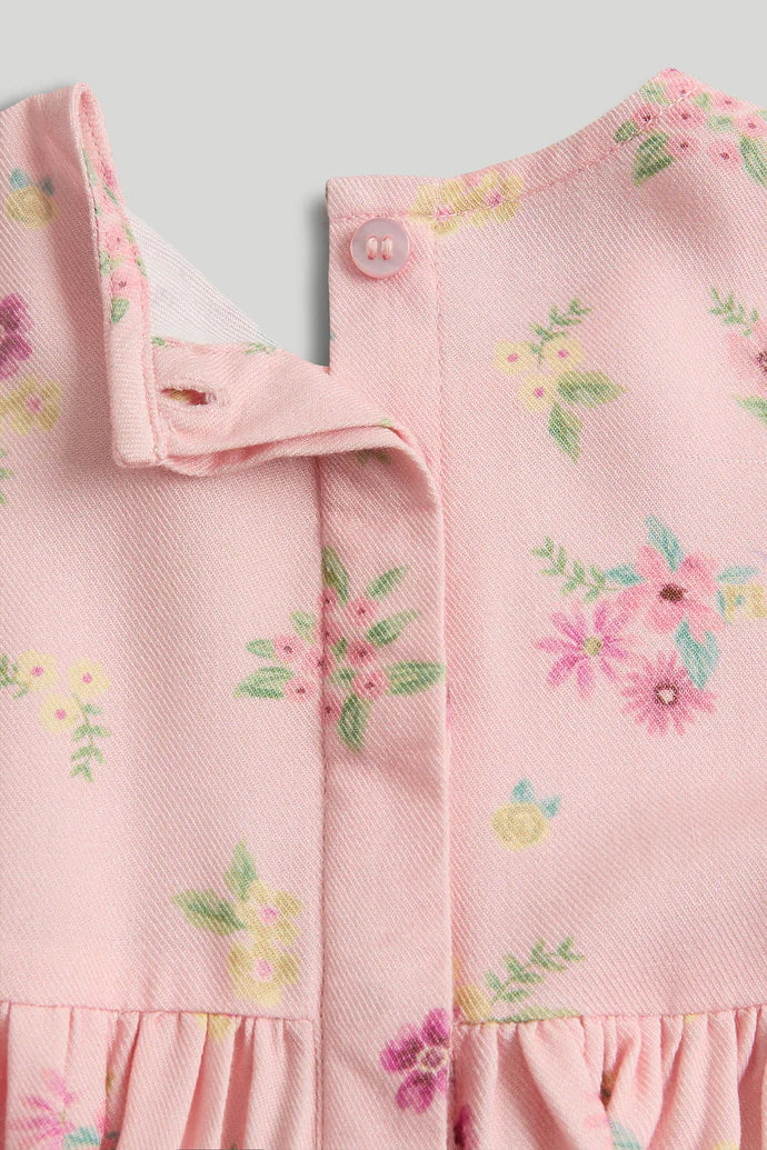 Pink Floral Cotton Dress