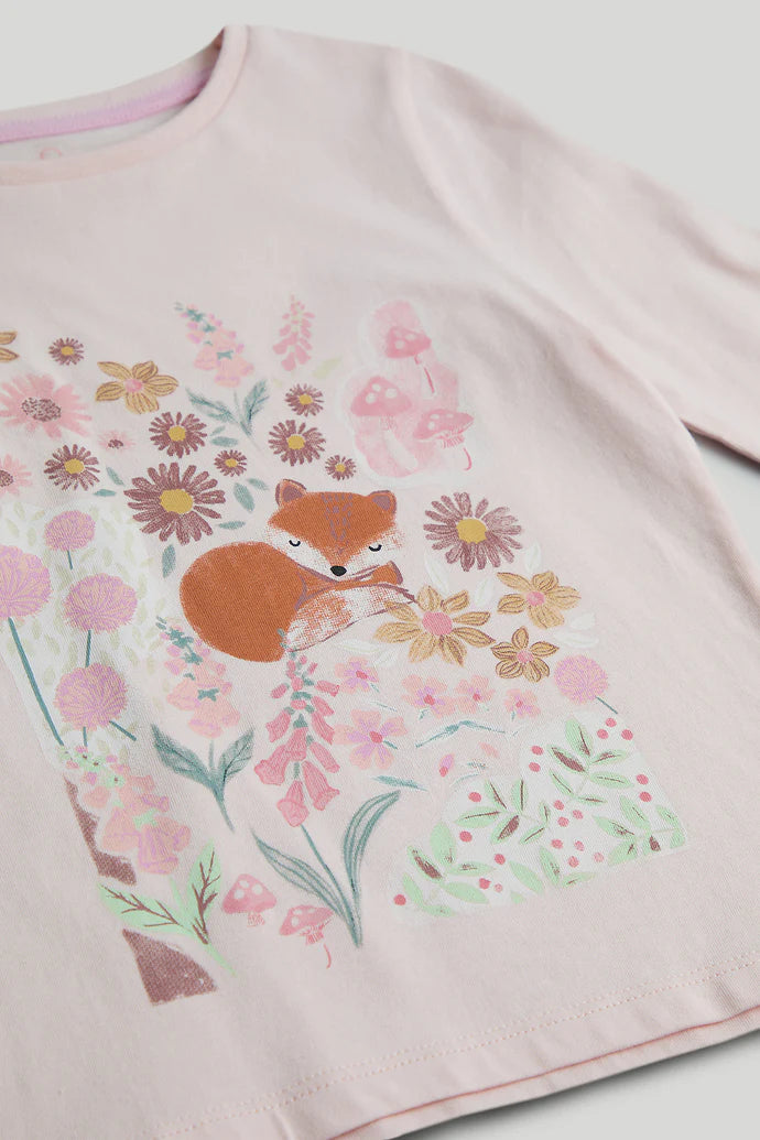 Pink Fox Long-Sleeved T-Shirt
