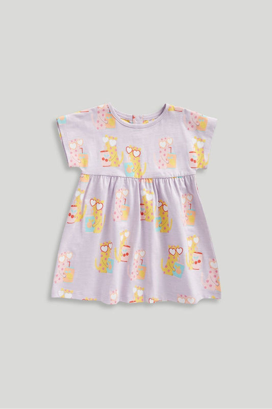 Lilac Leopard Jersey Dress