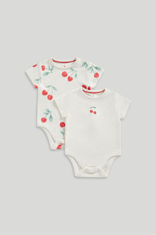 Newborn Girl Cherry Sweet 2Pk Bodysuits