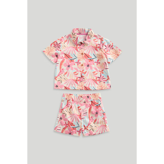 Tropical Blouse and Shorts Set