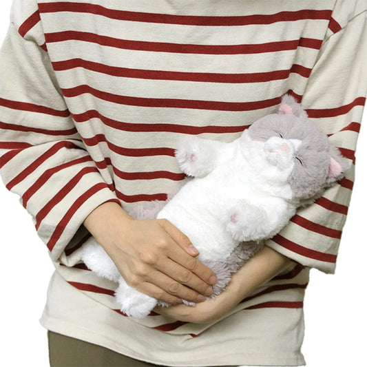 Gray Lap Cat Sleeping Face Toy (Small)
