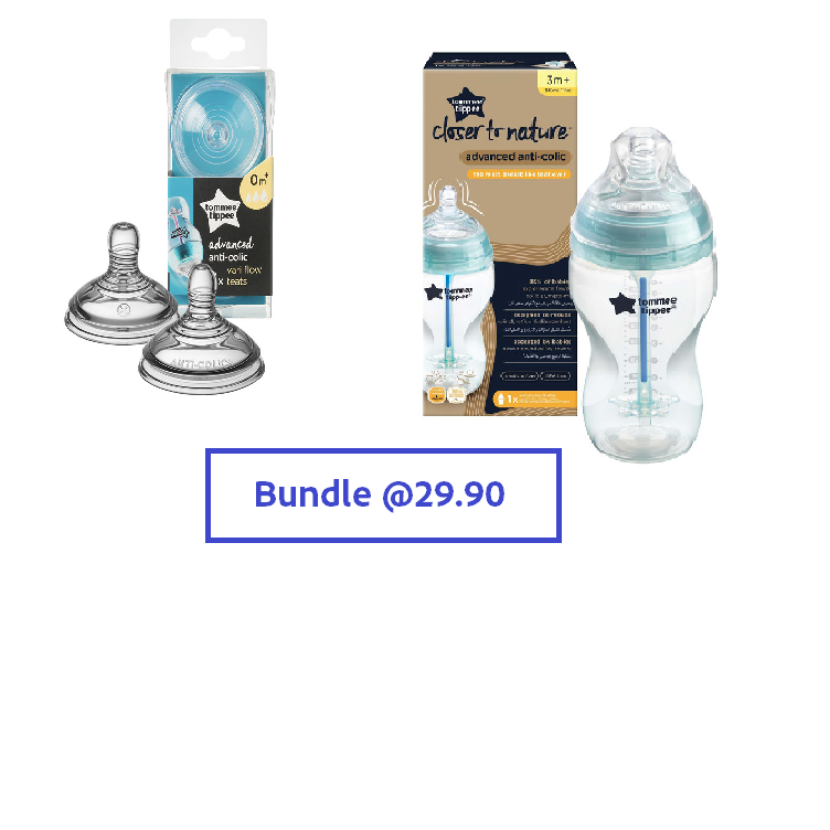 Advanced Anti-Colic Bottle (1pk) with Anti-Colic Vari-Flow Teats (2sets of Teats)