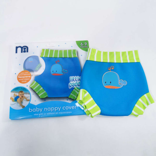 Baby Swim Nappy Cover Green Blue Whale Boys