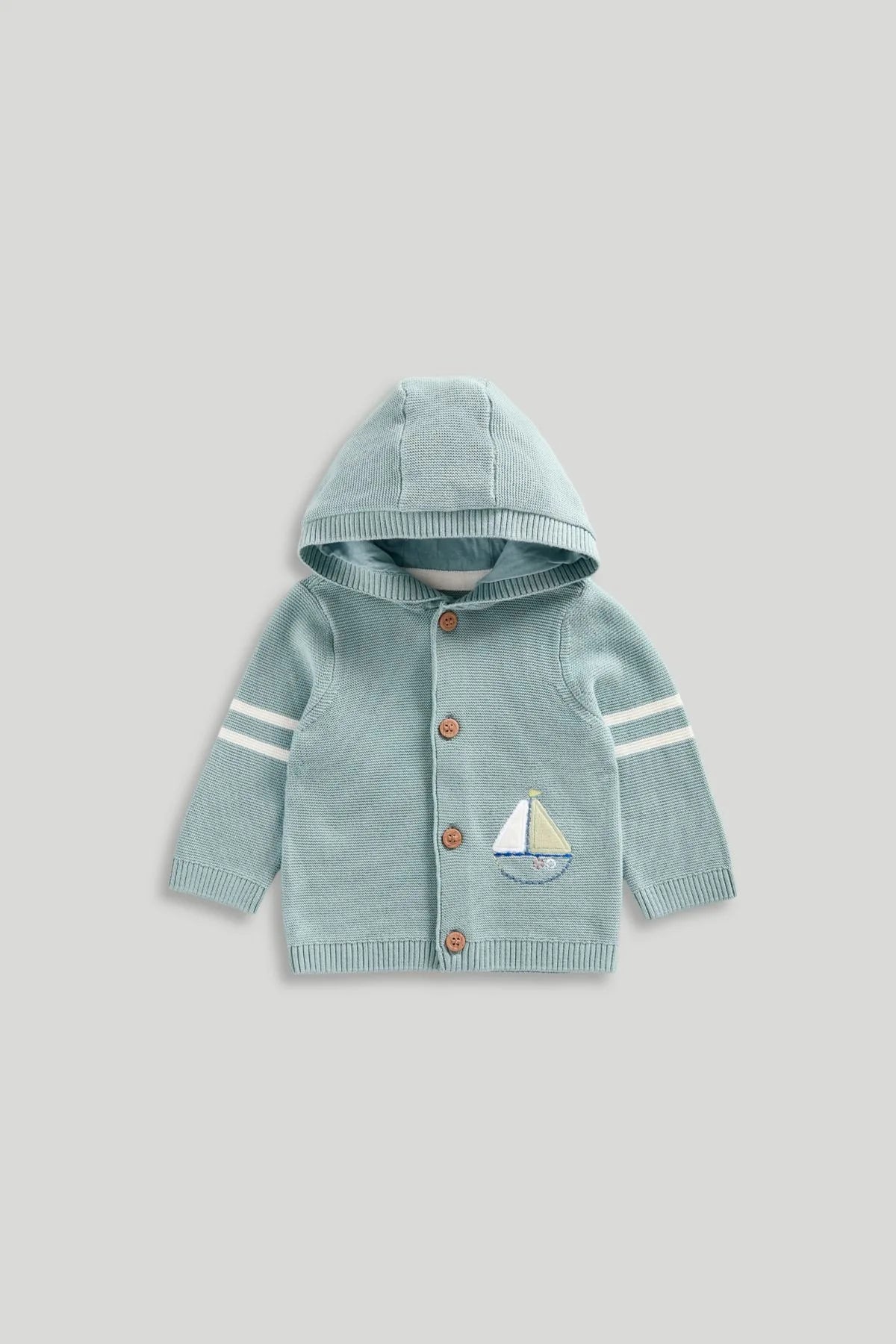 Newborn Boys Tiny Traveller Boat Hooded Cardigan