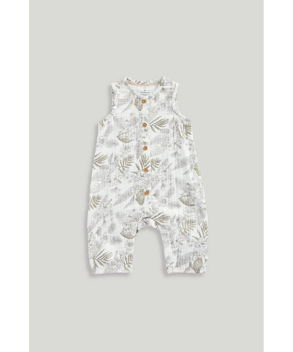 Newborn Boy Neutral Botanicals Romper