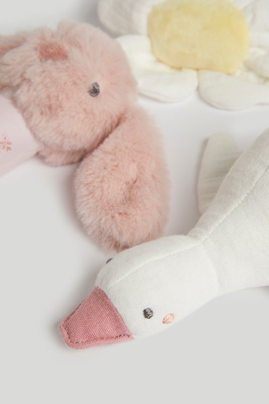 Girl Plush Rattles 3Pk