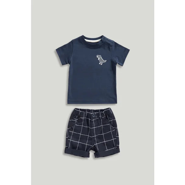 Mini Boys Clean Blues Everley Tee And Wovenshorts