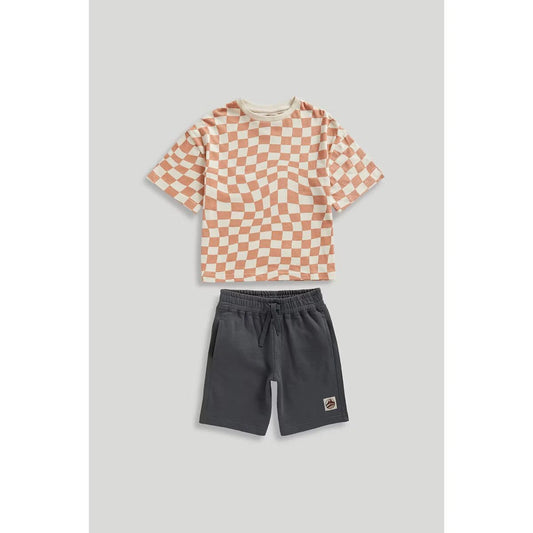 Checkerboard Shirt and Shorts Set