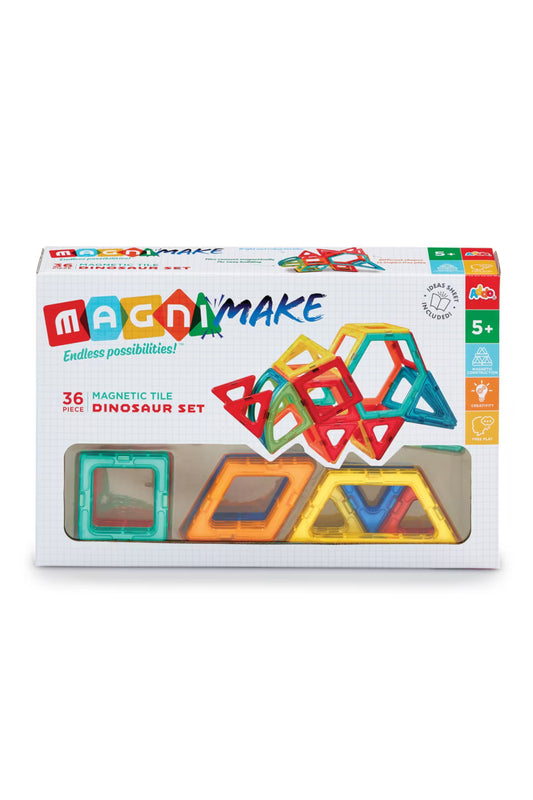 Magnimake 36 Piece Magnetic Tile Dinosaur Set