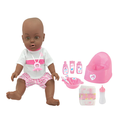 Baby Snuggles Drink And Wet Doll Dark Hair