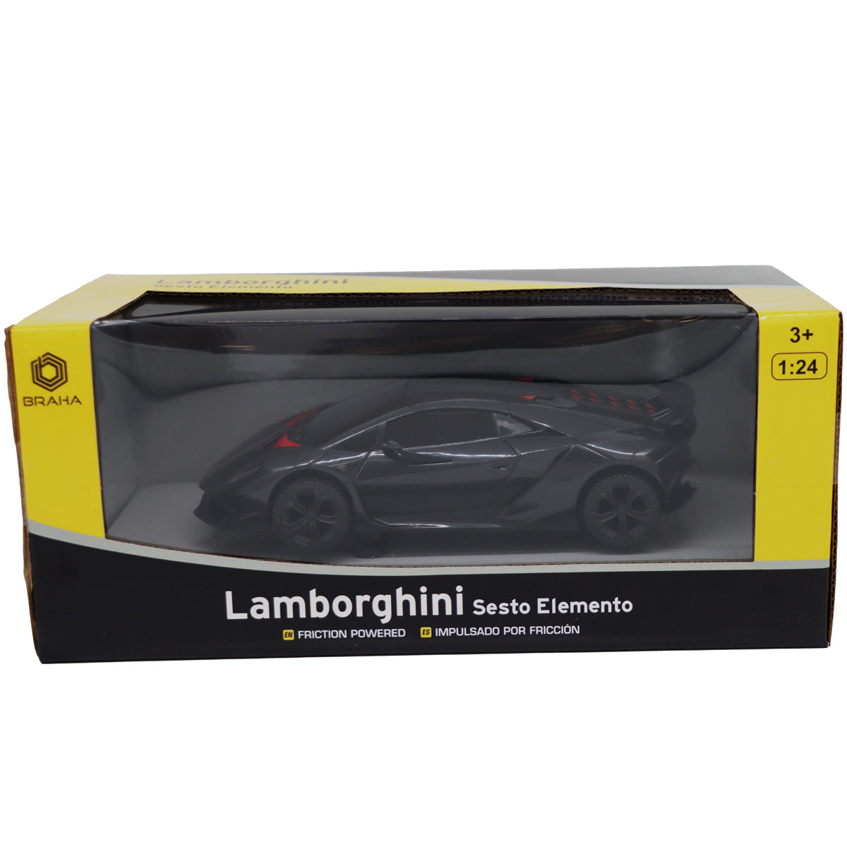 Friction Powered Black Lamborghini Sesto Elemento Car
