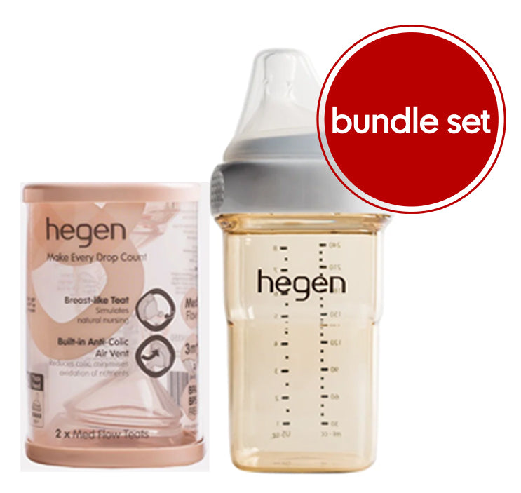 Hegen PCTO PPSU Feeding Bottle in Unisex with 2pcs Teats Medium Flow