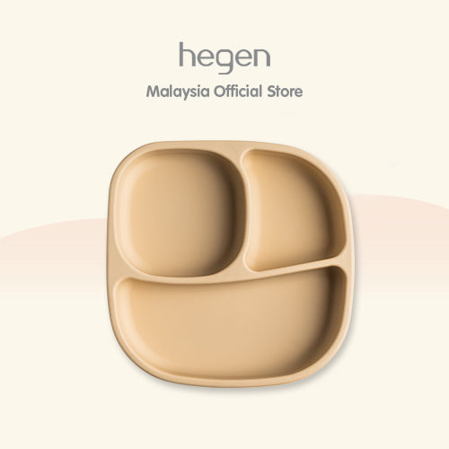 Hegen Divided Suction Plate Silicone Taupe