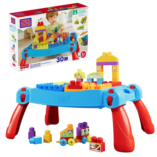 Mega Bloks First Builders Build 'N Learn Table Blue