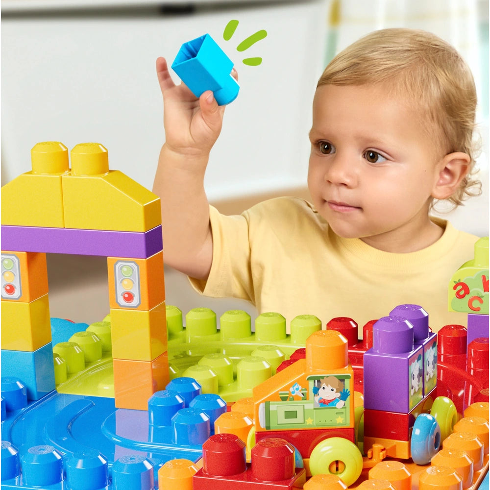 Mega Bloks First Builders Build 'N Learn Table Blue