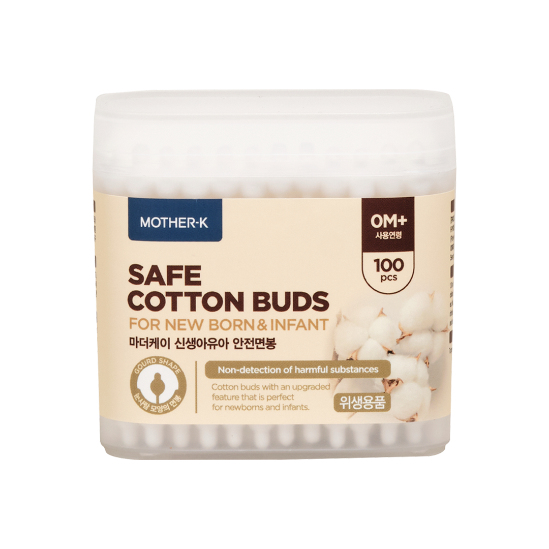 Mother-K Safe Cotton Buds With A Paper Stick 100Pcs