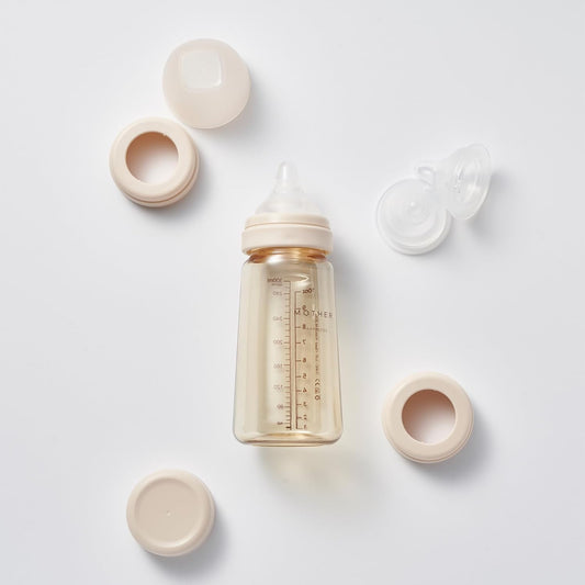 Mother-K Ppsu Feeding Bottle With Nipple Large 280Ml Cream