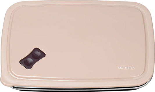 Mother-K Stainless Steel Tray With Lid 700Ml Beige