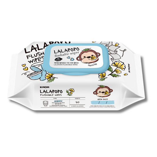 K-Mom Lalapopo Organic Wet Flushable Wipes 70 Sheets