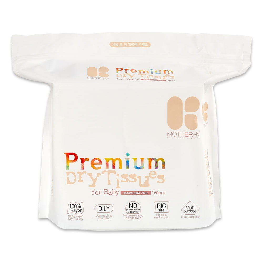 Mother-K Premium Dry Tissues Rayon 160Pcs