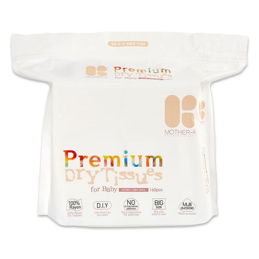 Mother-K Premium Dry Tissues Rayon 160Pcs