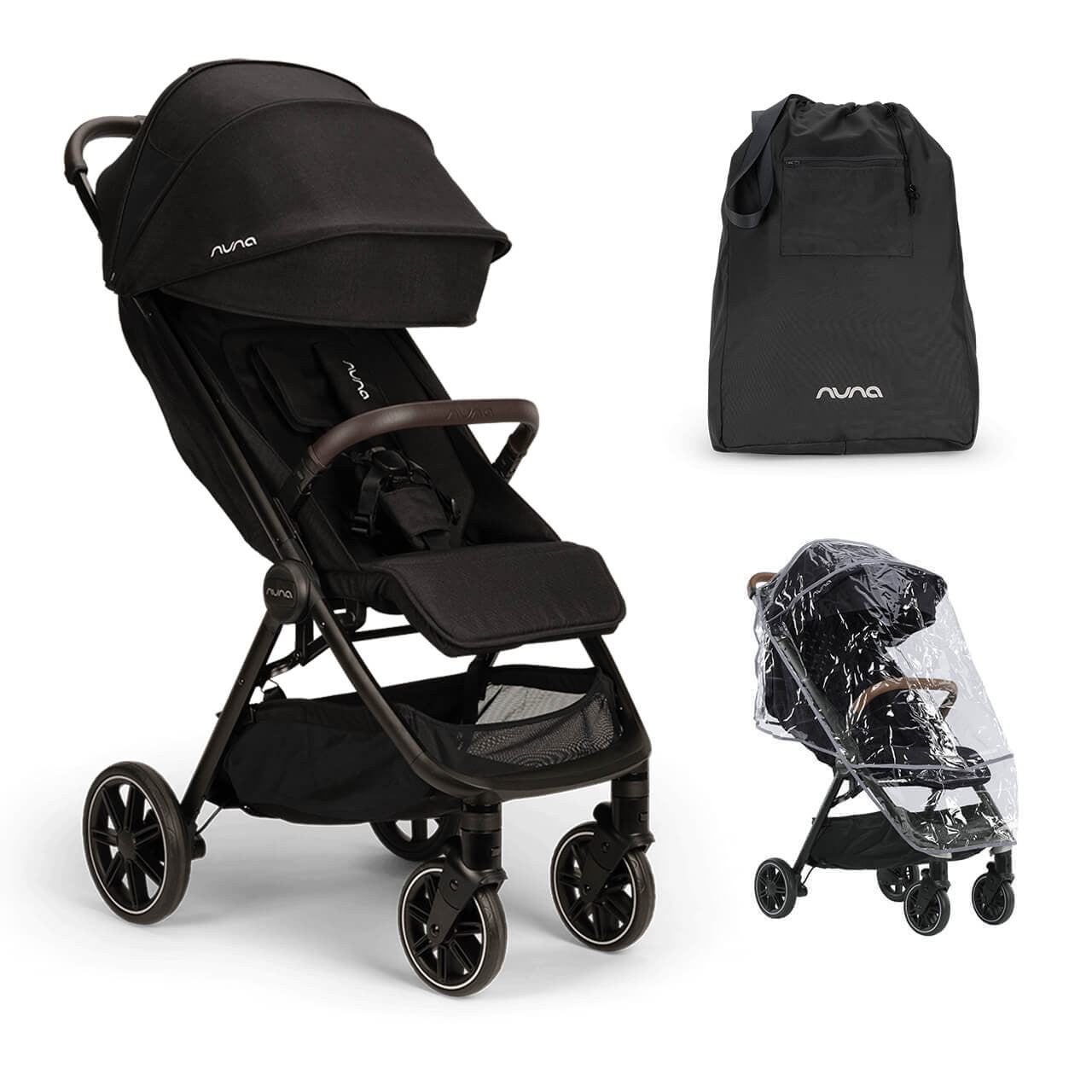 Nuna Trvl Lx With Raincover & Travel Bag (Caviar)