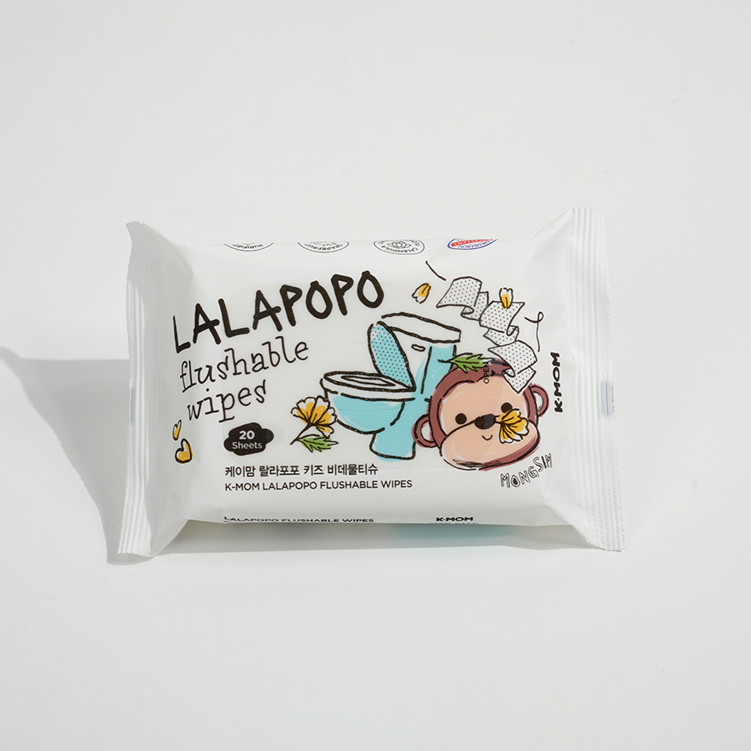 K-Mom Lalapopo Organic Wet Flushable Wipes 20 Sheets