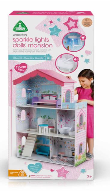 Early Learning Centre Wooden Sparkle Lights Mansion Dolls House