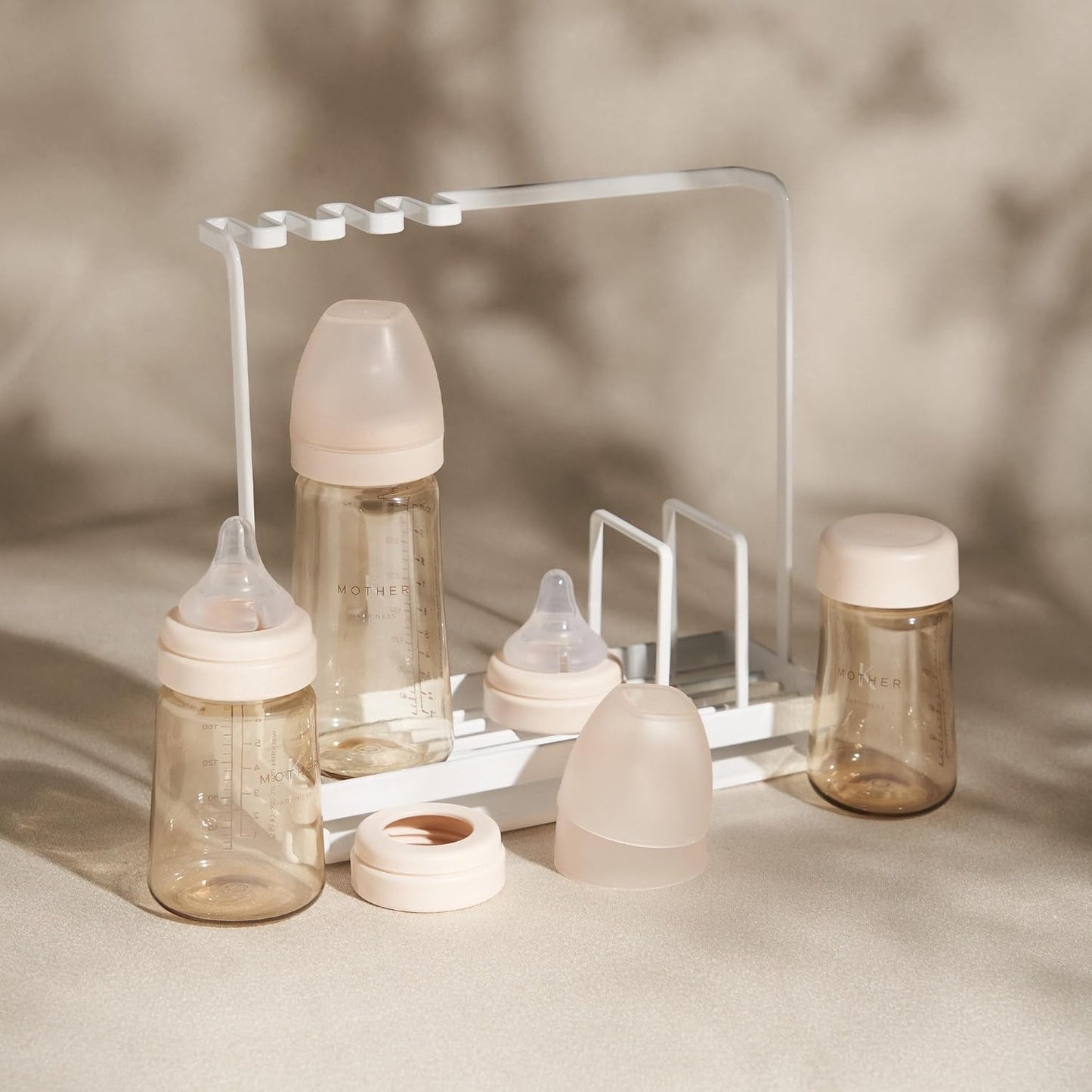 Mother-K Ppsu Feeding Bottle With Nipple Large 280Ml Cream