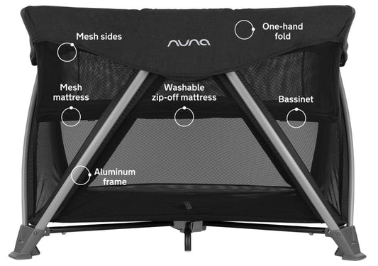 Nuna Sena Aire | Zipper Bassinet (Caviar)