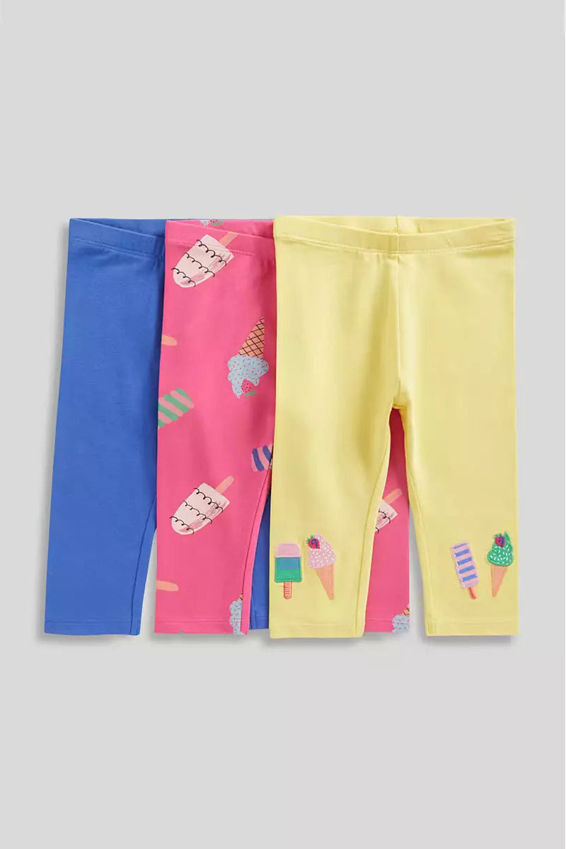 3 Pack Ice Cream Cropped Leggings