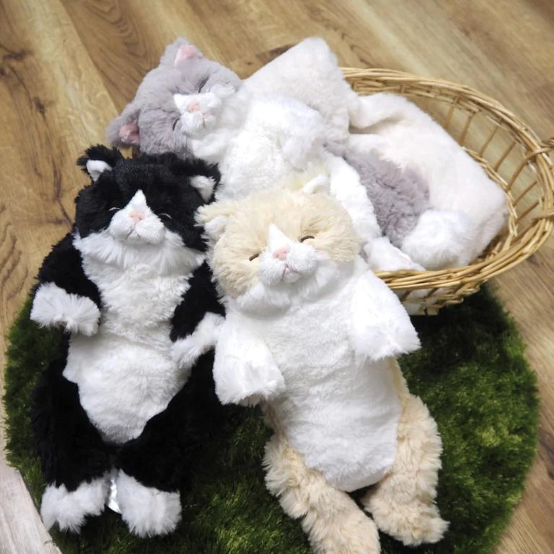 Gray Lap  Cat Sleeping Face Toy (Small)