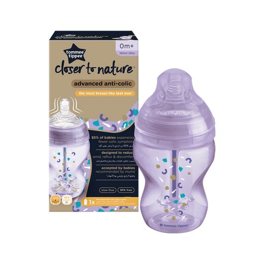 Tommee Tippee Bottle Anti-Colic 260Ml (Purple) 1 Pack