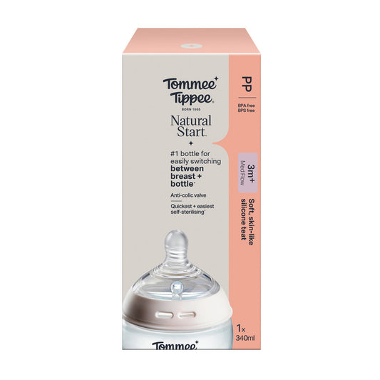 TT PP Bottle 340ml w/silicon teat- Medium flow