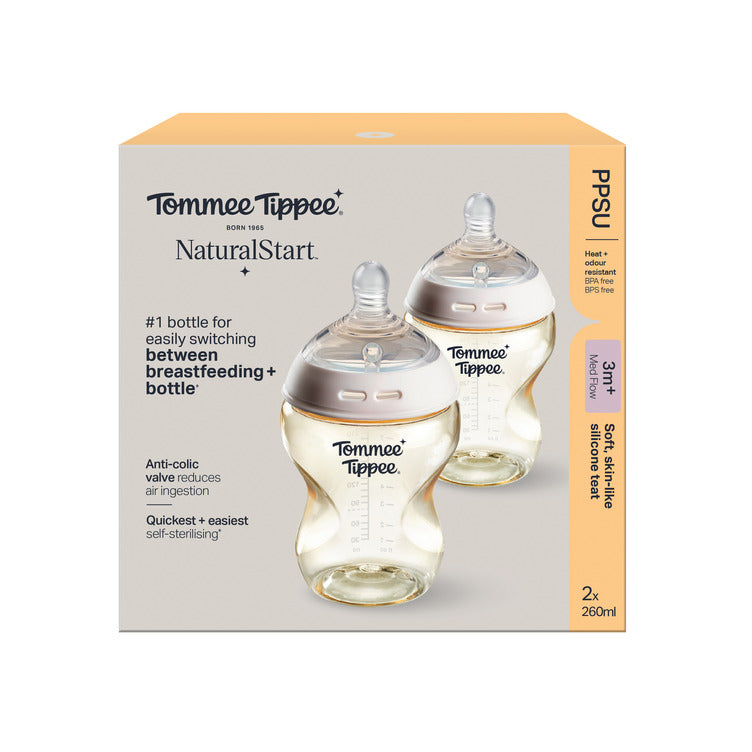 TT PPSU Bottle 2x260ml w/silicon teat - Medium flow