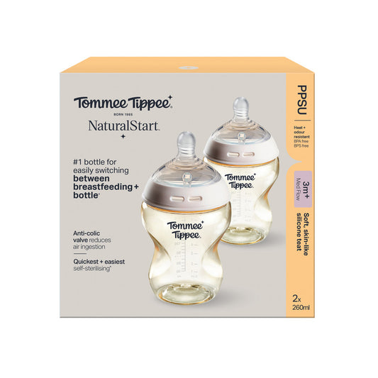 TT PPSU Bottle 2x260ml w/silicon teat - Medium flow