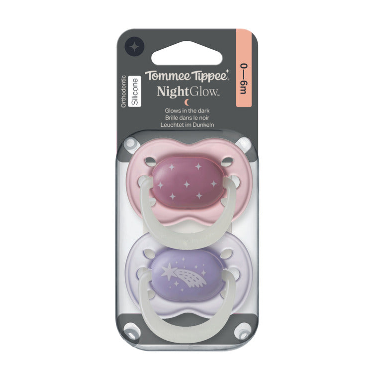 TT 2X0-6M Night Silicone Soother Girl