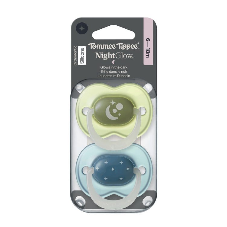 TT 2X 6-18M Night Silicone Soother Boy