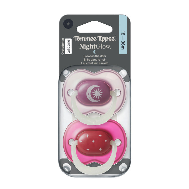 TT 2X18-36M Night Silicone Soother Girl